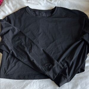 lululemon Black Long Sleeve Tech Crop Top